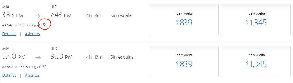 Itinerarios American Airlines Quito Ecuador