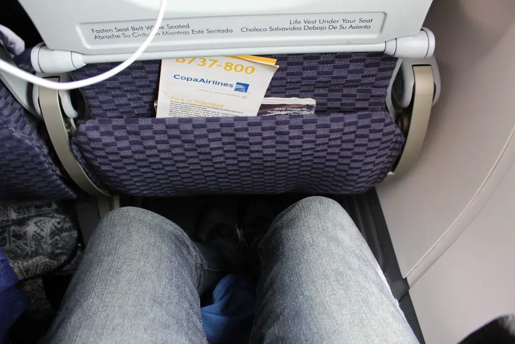 Espacio entre asientos Copa Airlines Panama Buenos Aires
