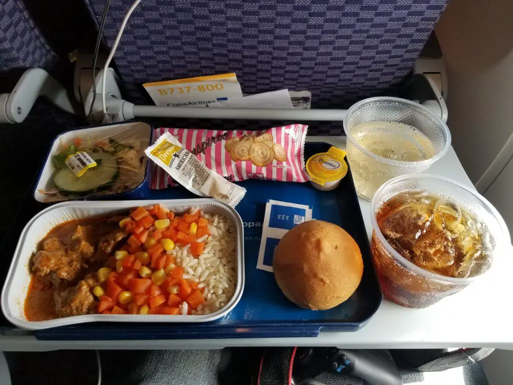 Comida a bordo Copa Airlines Panama Buenos Aires