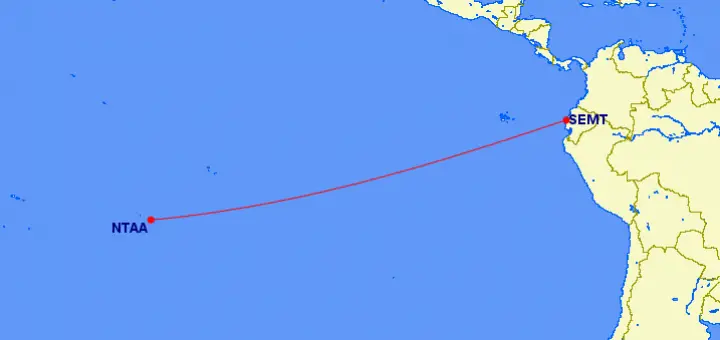 aerovía directa Ecuador - Tahití