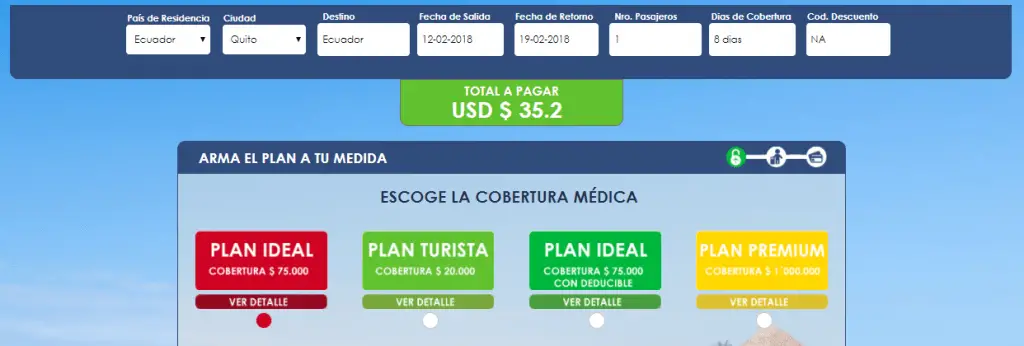 Costo de seguro de viajes Ecuador