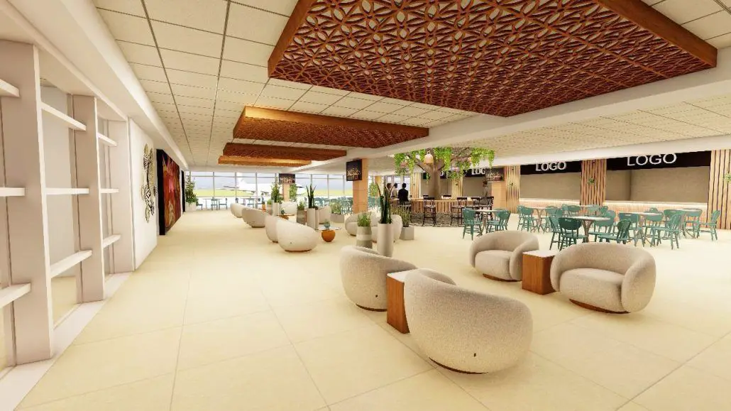 Miglioramenti all'aeroporto di Cuenca food court scale mobili immigrazione dogana voli internazionali