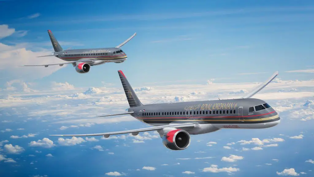royal jordanian embraer e2 e195 commander des vols d'avions