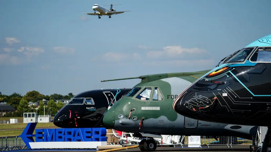 Embraer aniversario 55 años Brasil aviones moderlo 190 195 Tucano 145 135 Legacy