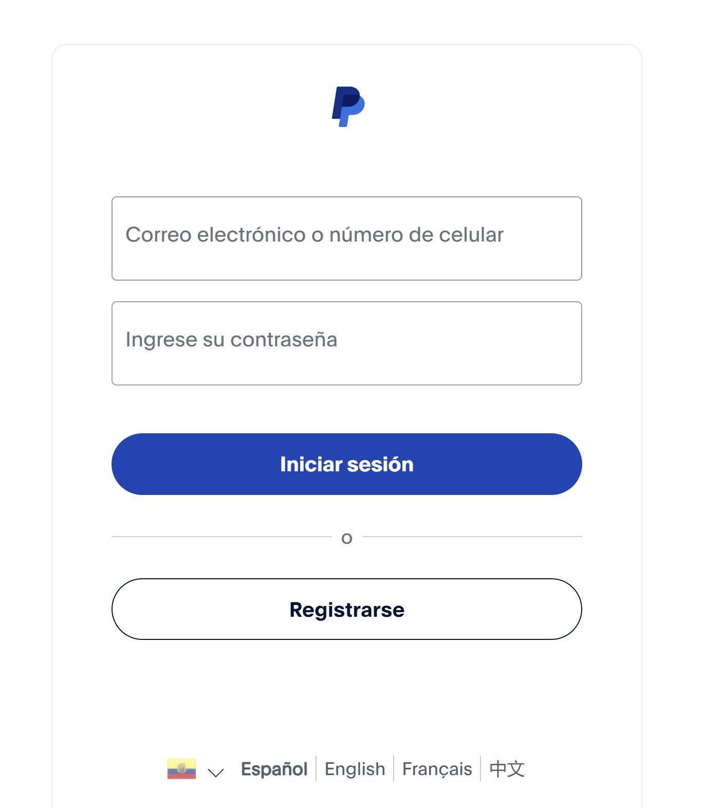 PayPal ingresar cuenta usuario clave contraseña