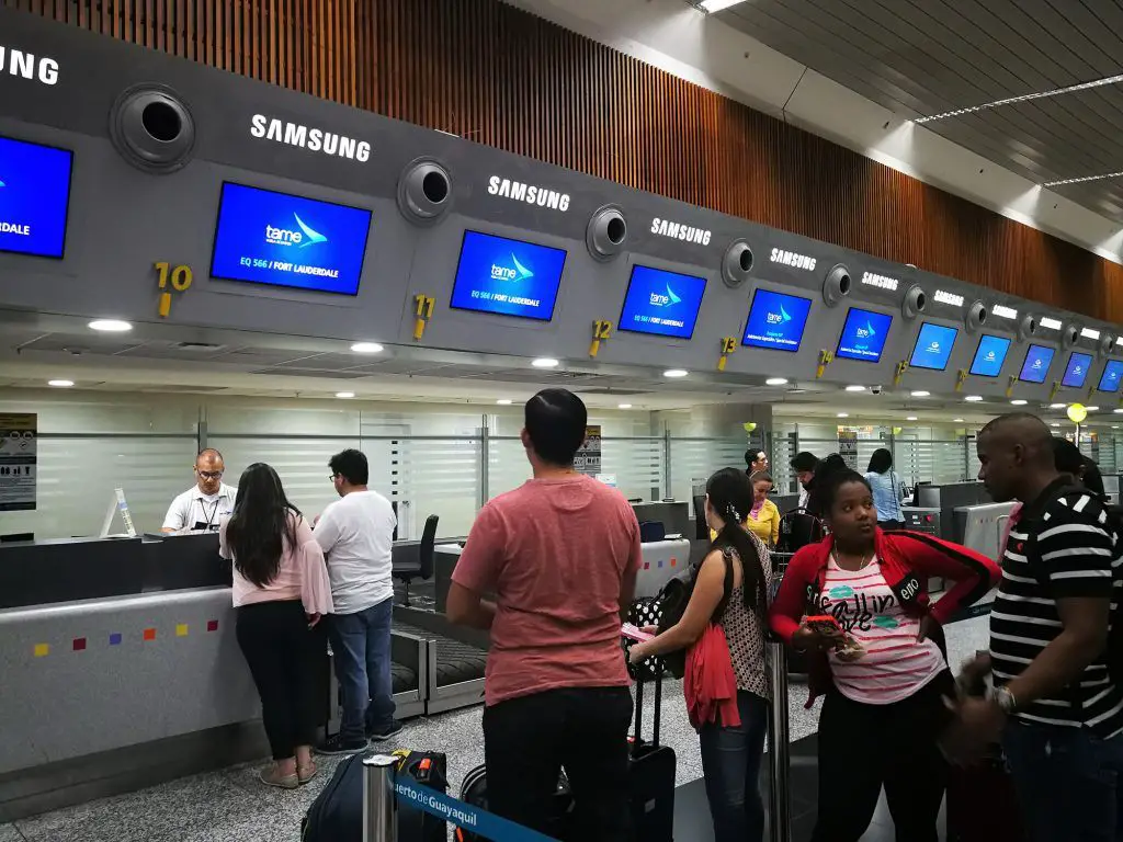 Tame chequeo counter aeropuerto Guayaquil