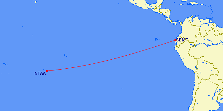 aerovía directa Ecuador - Tahití