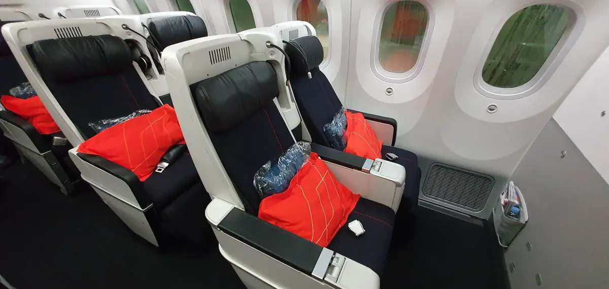 interior asientos clase business economica Boeing 787 air france