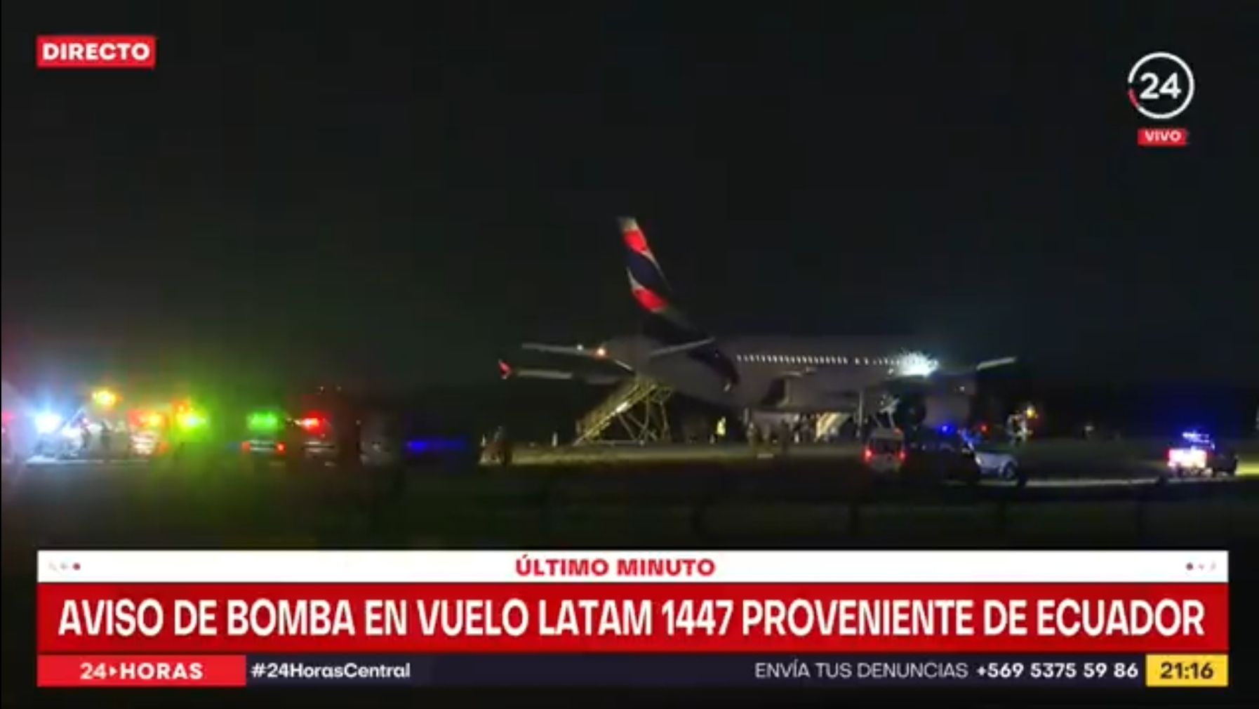 Amenaza de bomba en vuelo de LATAM Ecuador
