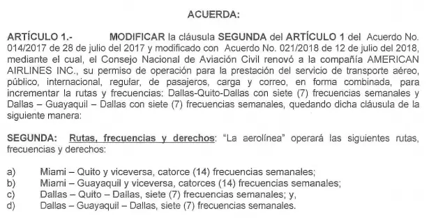 american airlines listo vuelos dallas quito guayaquil diciembre