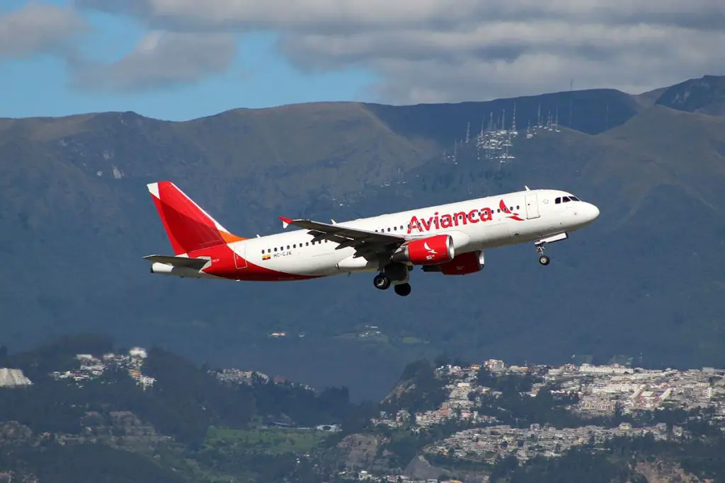 Avianca-Flugkapazität für internationale Ziele: Ecuador, Peru, Kolumbien, Chile, Argentinien, Brasilien, Mexiko