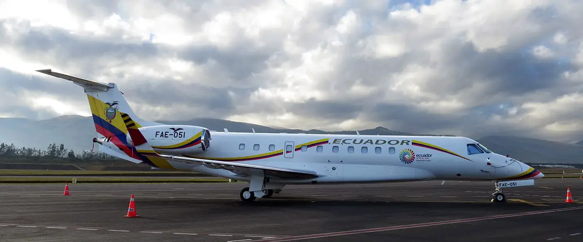 Equador vende avião da Embraer legado presidencial 135 Equador