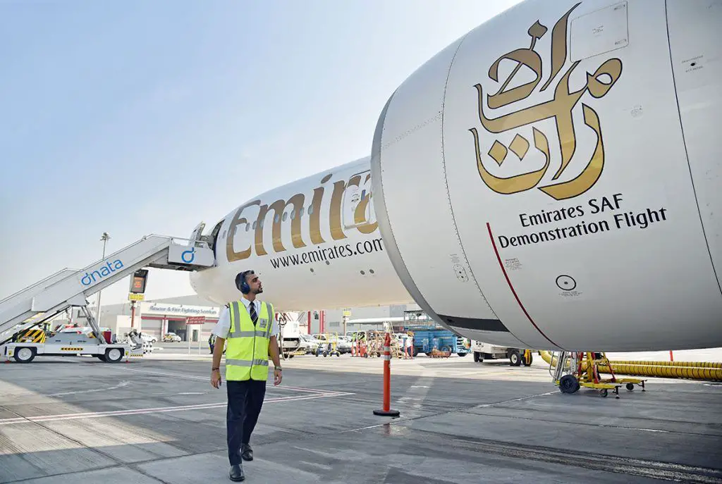 Carburant durable Emirates 100% vol en toute sécurité Boeing 777