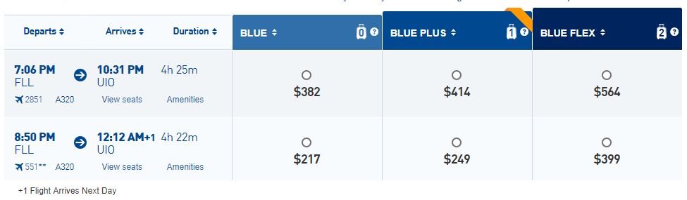 jetblue segundo vuelo diario quito fort lauderdale
