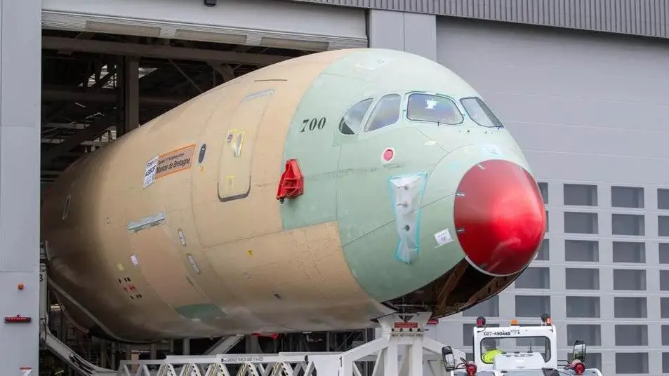 First Airbus A350F fuselage Assembly load