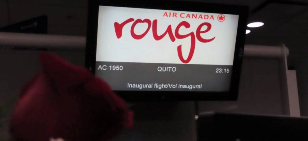 historic flight between Toronto Quito air canada rouge