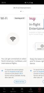 sistema entretenimiento air canada rouge internet online